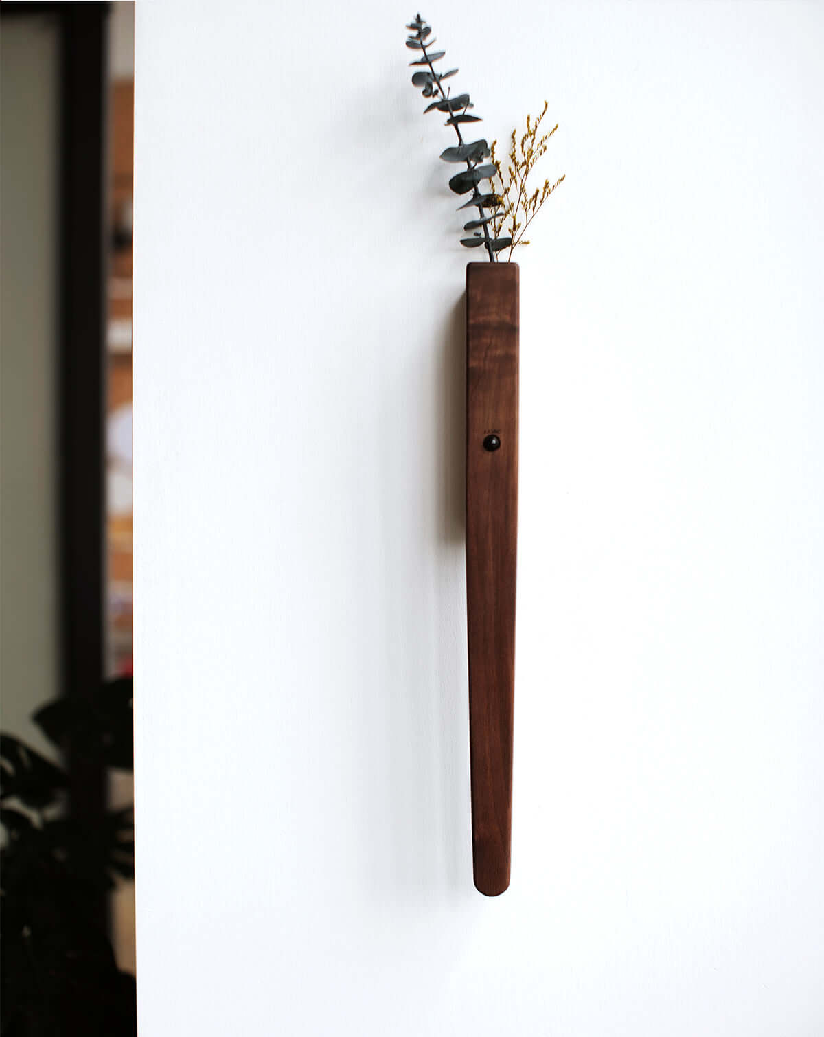 Extended Solid Wood Wall Vase Lamp with Motion Sensor-5