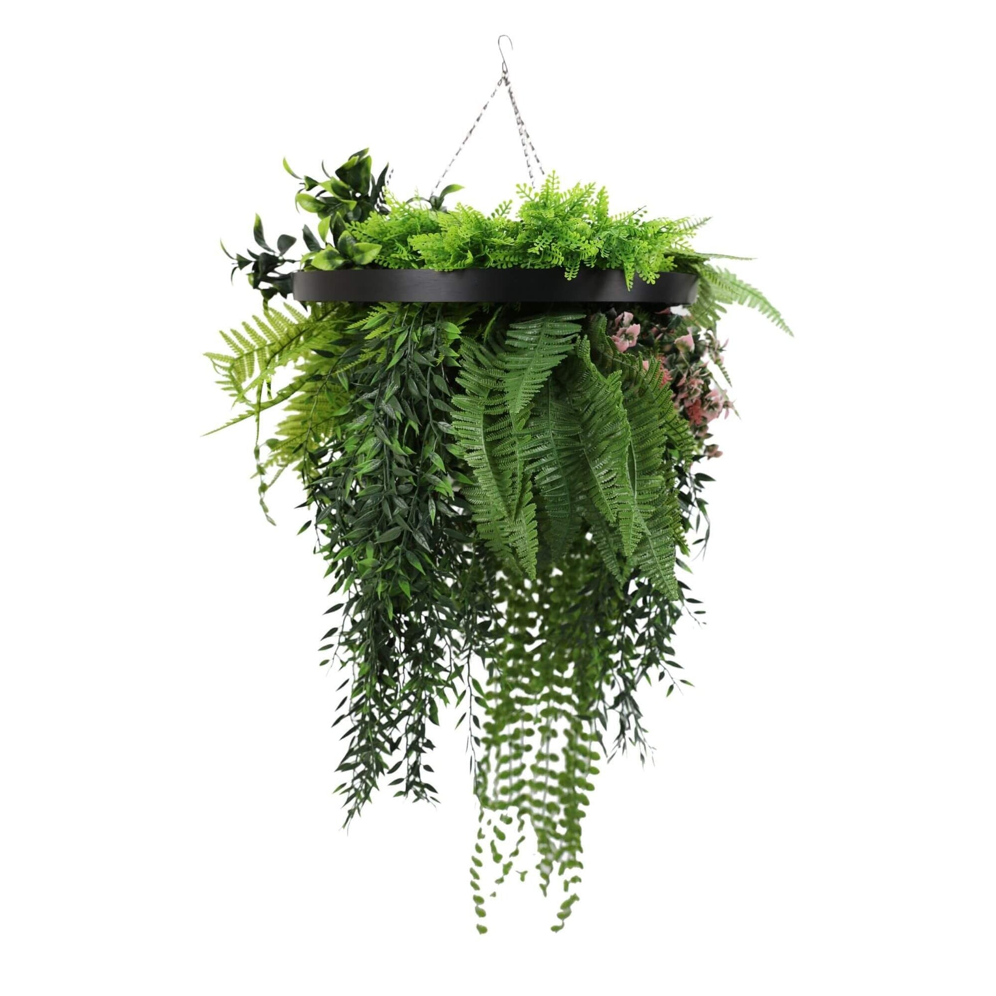 Black Artificial Hanging Green Wall Disc 40cm UV Resistant-0